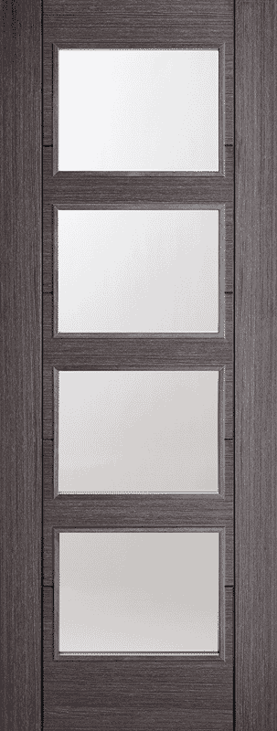 Vancouver Ash Grey 4 Light - Clear Glass Prefinished Internal Doors