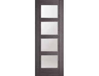Vancouver Ash Grey 4 Light - Clear Glass Prefinished Internal Doors