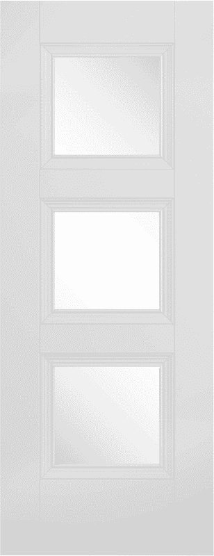 Amsterdam White 3 Light - Clear Glass Internal Doors