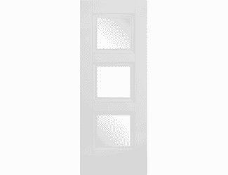Amsterdam White 3 Light - Clear Glass Internal Doors