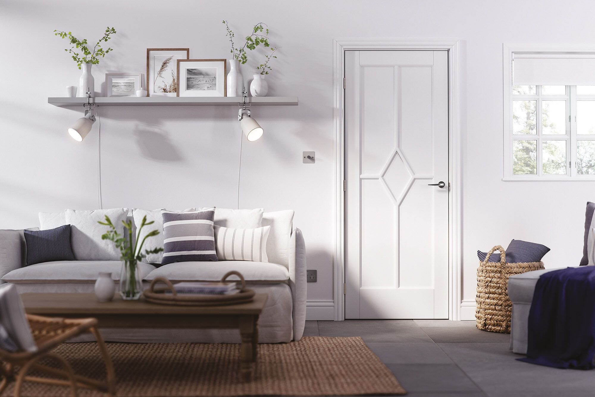 Reims White 5 Panel Internal Doors