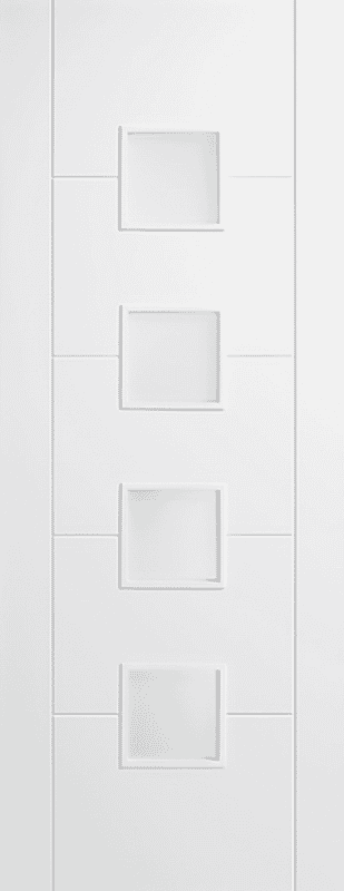 Vancouver White 4 Light Small - Frosted Glass Internal Doors