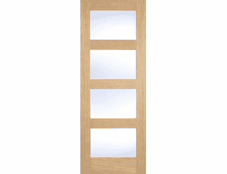 Shaker 4 Light Clear Glazed - Prefinished Internal Doors