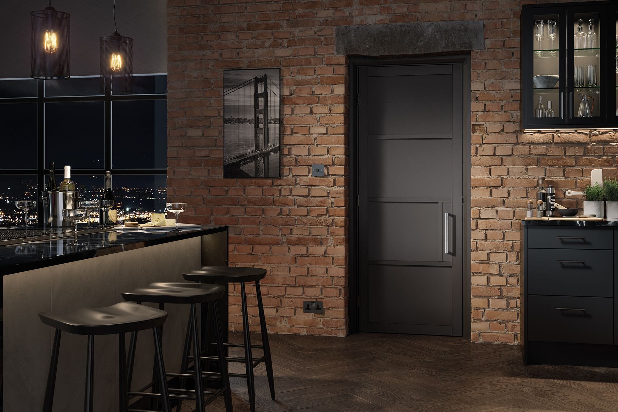 Chelsea Black Internal Doors
