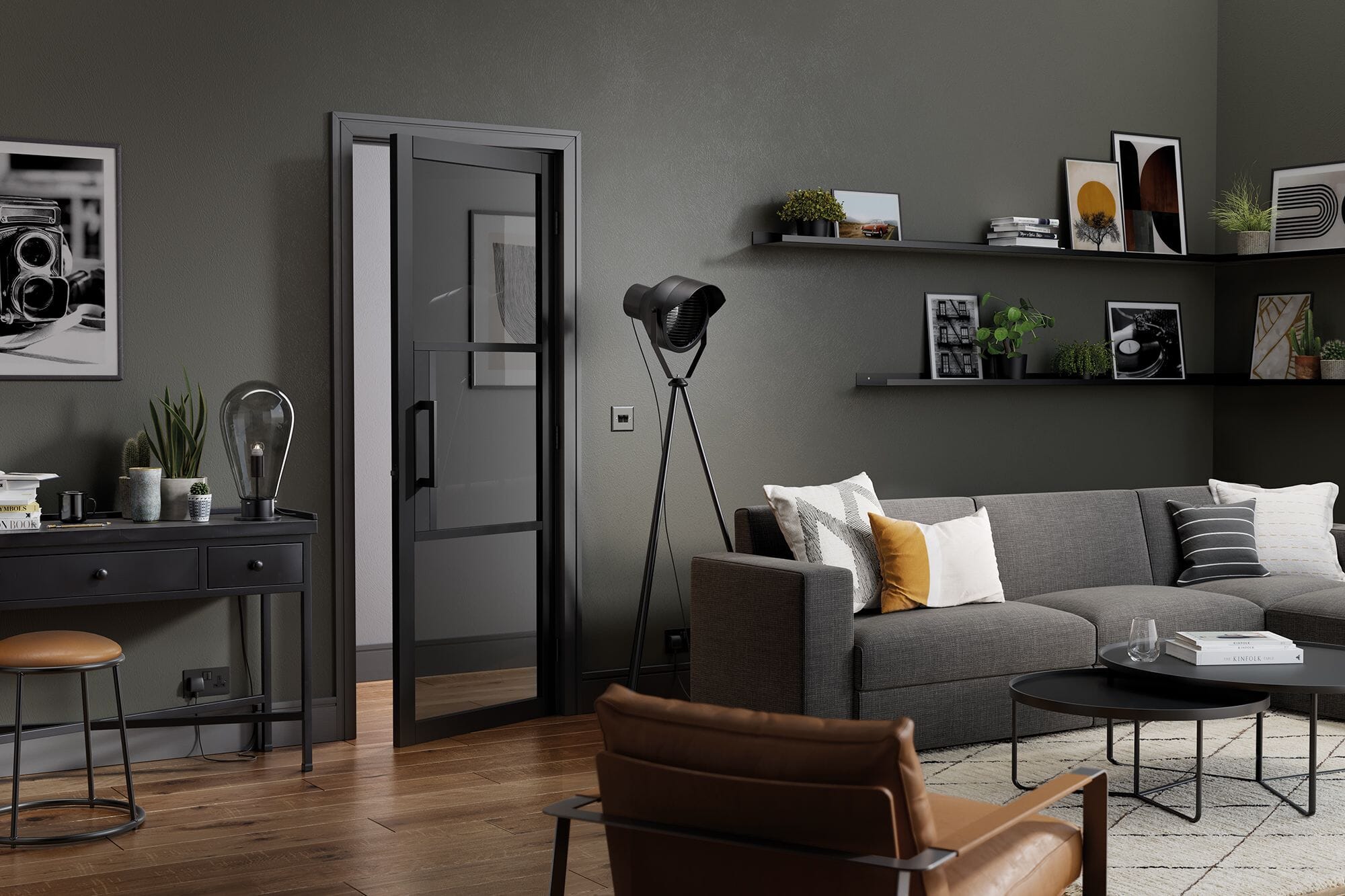 Tribeca Tinted Glazed Black Internal Doors