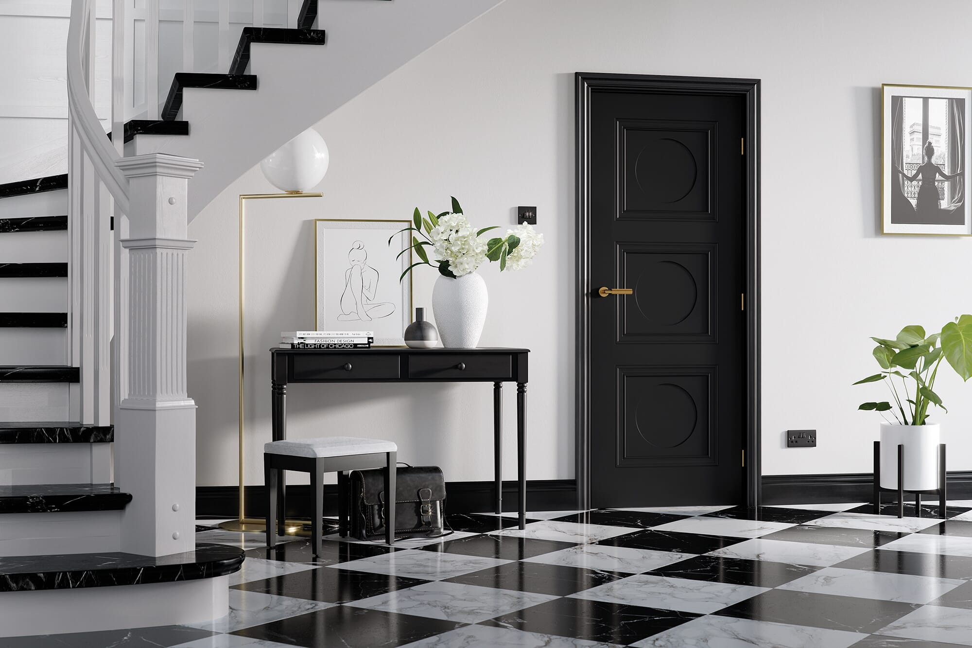 686x1981x35mm (27") Antwerp Black Door