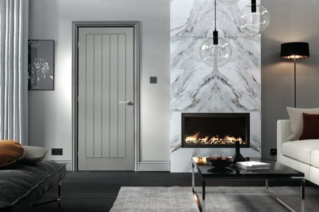 Textured Vertical 5P Grey Internal Doors