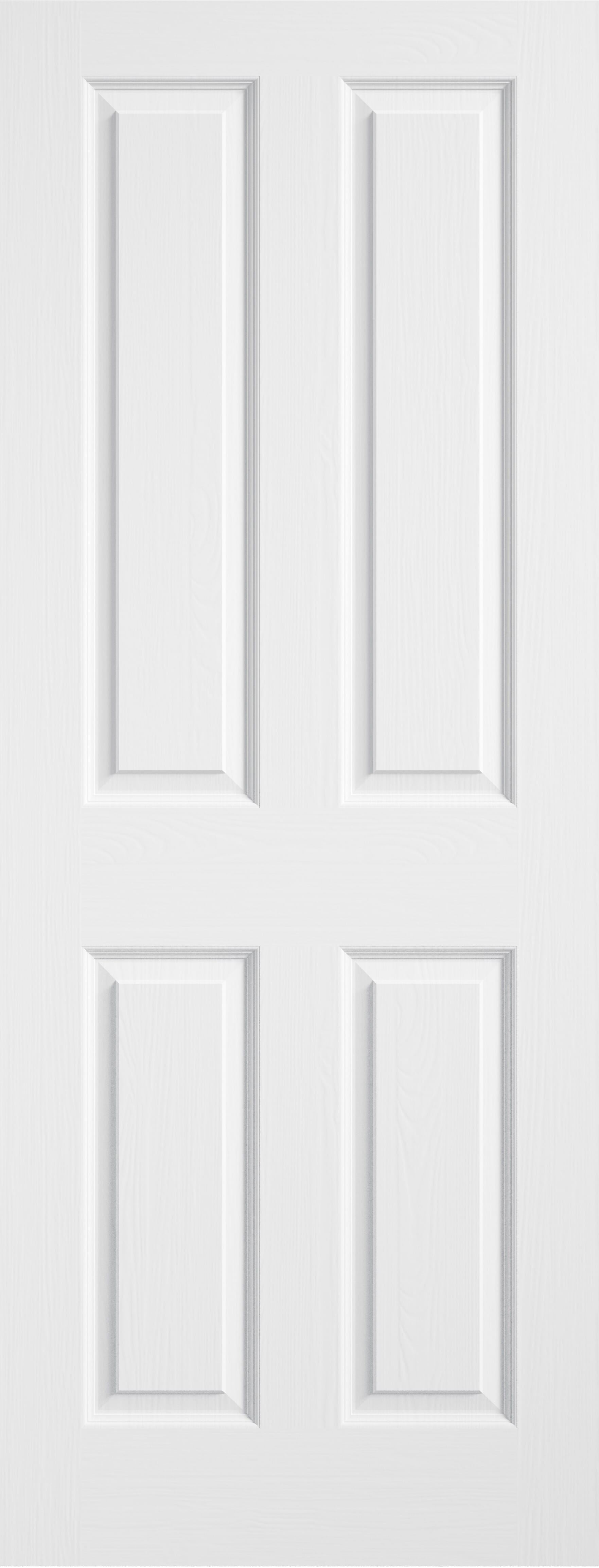Textured 4 Panel White Primed Moulded Internal Doors