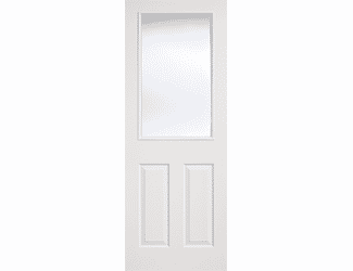 Textured 2 Panel / 1 Light Glazed White Internal Doors