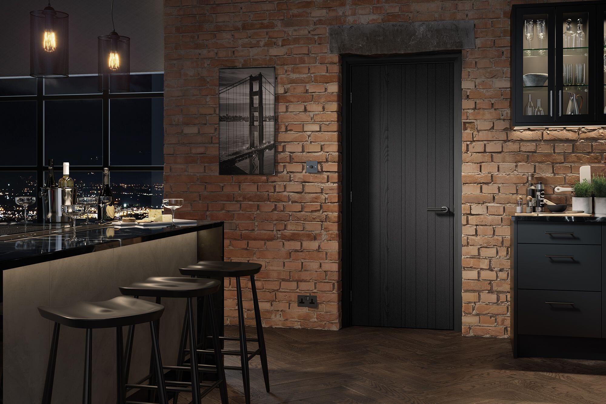 Montreal Dark Charcoal - Prefinished Internal Doors