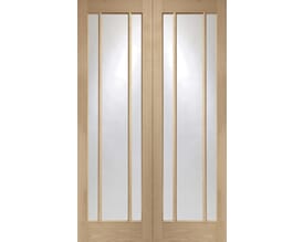 Worcester Rebated Pair Oak - Clear Glass Internal Doors