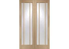 1981x1168x40mm (46") Worcester Pair Oak - Clear Glass Door