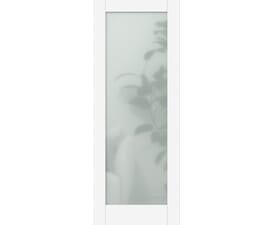 1981 x 838 x 35mm Shaker Glazed White - Frosted