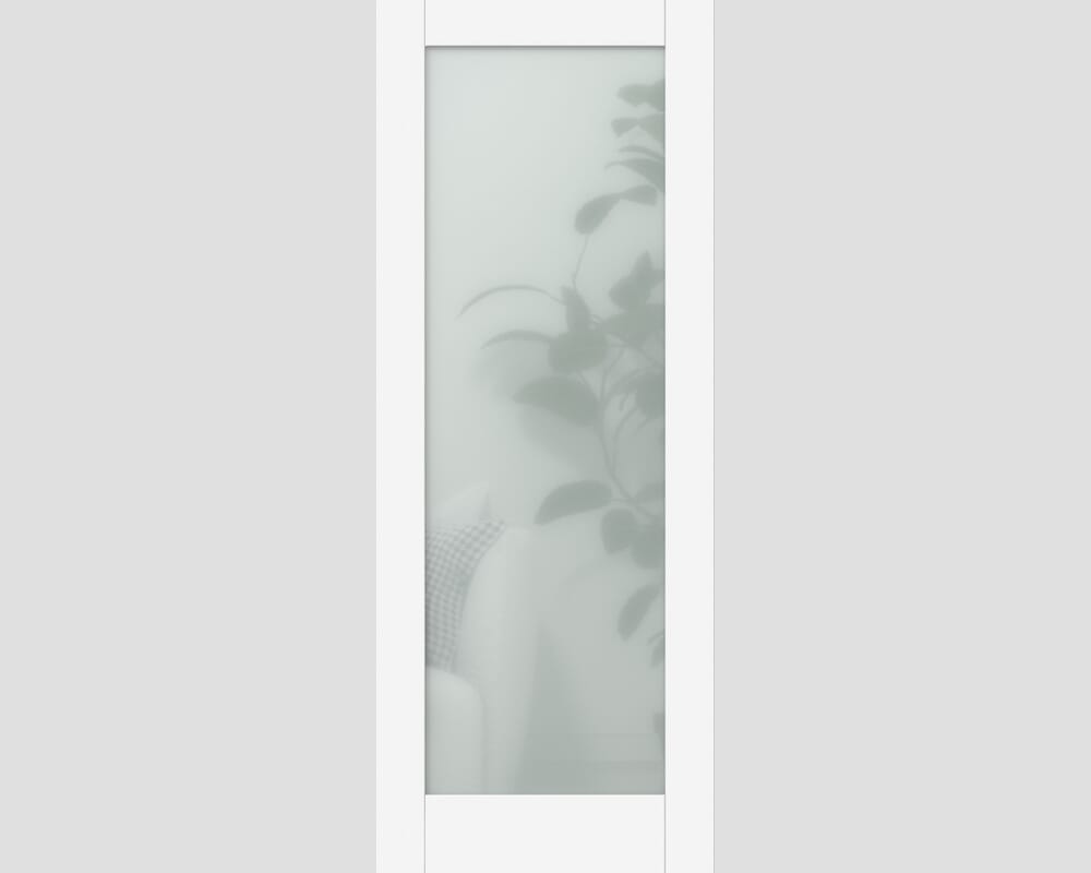 1981 x 381 x 35mm (15") Shaker Glazed White - Frosted Internal Doors