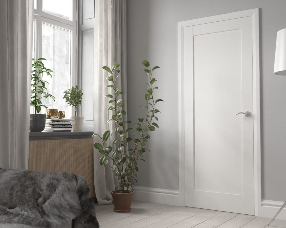 1981 x 610 x 35mm (24") White Shaker 1 Panel Internal Doors