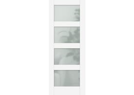 762x1981x35mm White Shaker 4L Frosted Glass