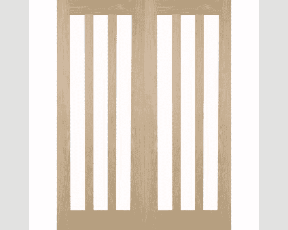 1512 x 1981x35mm Aston Glazed Oak Rebated Pair Door