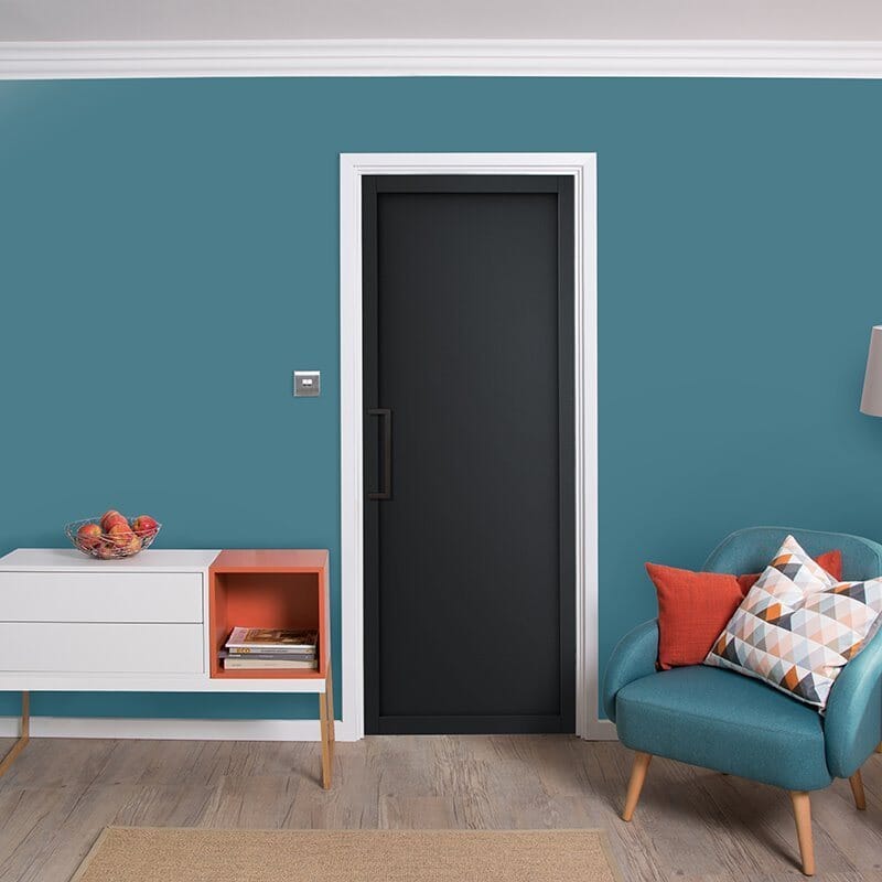 Slimline Black Shaker 1 Panel Internal Doors