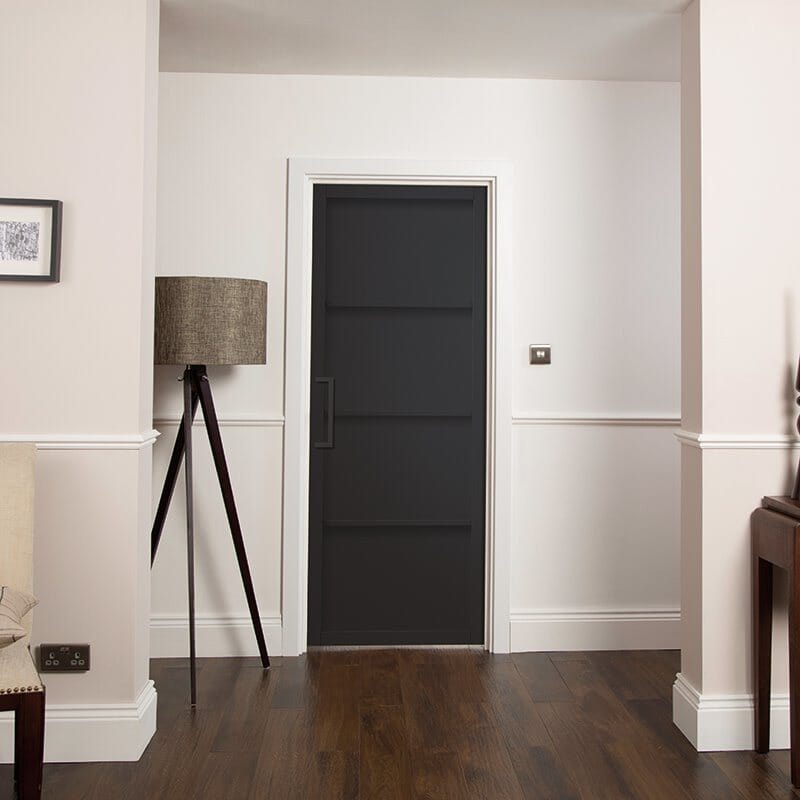 Slimline Black Shaker 4 Panel Internal Doors