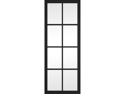 Slimline Black Shaker 8l Clear Glazed Interior Door Image