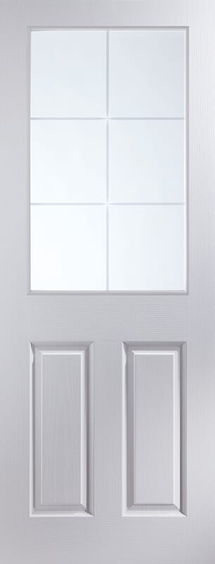 Cambridge White Primed 6 Light Etch Glazed Internal Door
