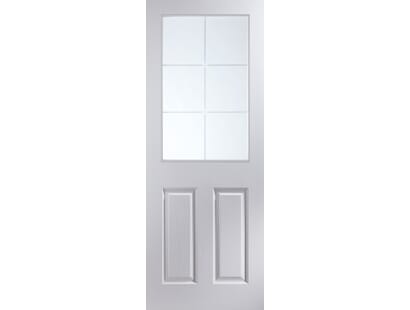Cambridge White Primed 6 Light Etch Glazed Internal Door Image