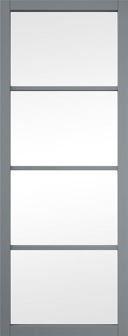 Slimline Grey Shaker 4L Clear Glazed Interior Door