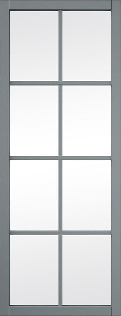 Slimline Grey Shaker 8L Clear Glazed Interior Door