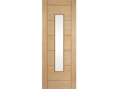 Oregon Oak Ladder Frosted Glazed Internal Door Image