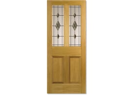 686x1981x35mm (27") Malton Oak ABE Lead Glazed Door