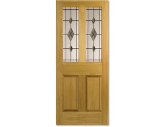 Malton Oak ABE Lead Glazed Door