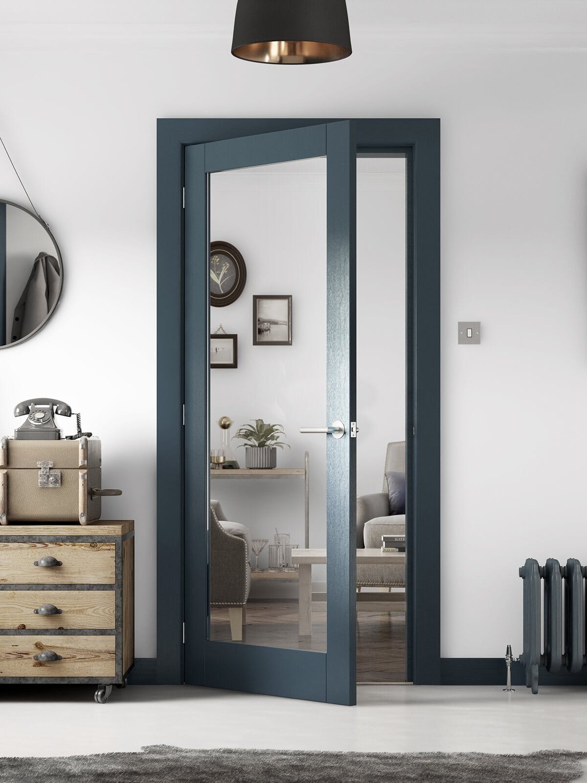 Moda White Clear Glazed Customisable Internal Door