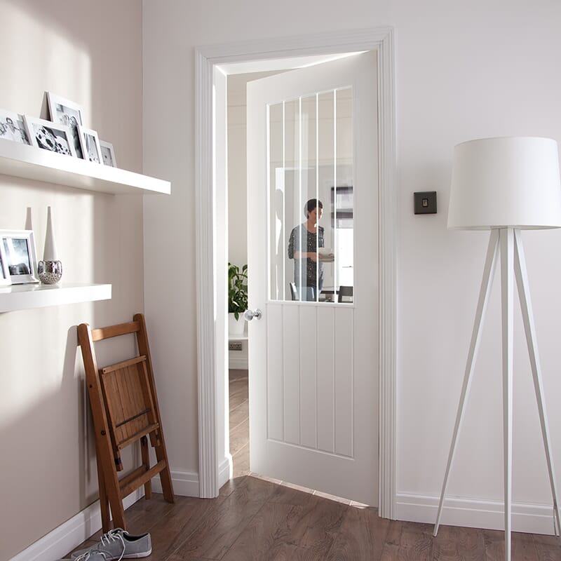 Newark Vertical Etch Glazed Door