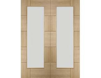 Ravenna Oak Pair - Clear Glass Internal Doors