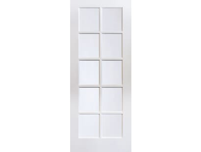 White Primed Shaker 10 Light Clear Glazed Internal Door Image