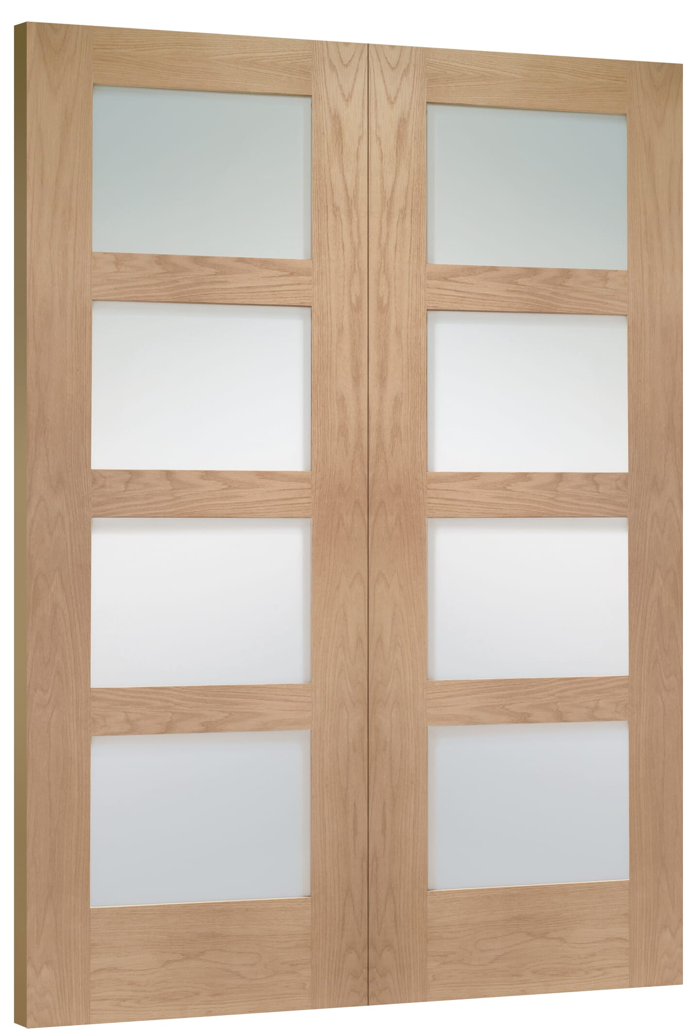 Unfinished Oak Shaker Style Internal French Doors With Clear Glass   15825 2 