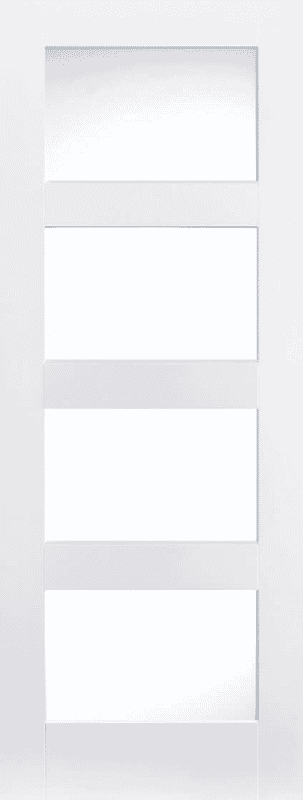 White Shaker 4 Light  - Clear Glass Internal Doors