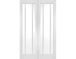 Worcester Pair White - Clear Glass
