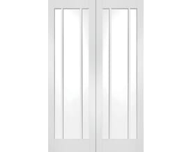 Worcester Rebated Pair White - Clear Glass Internal Doors