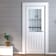 Cottage White Primed Clear Glazed with Frosted Lines Internal Door