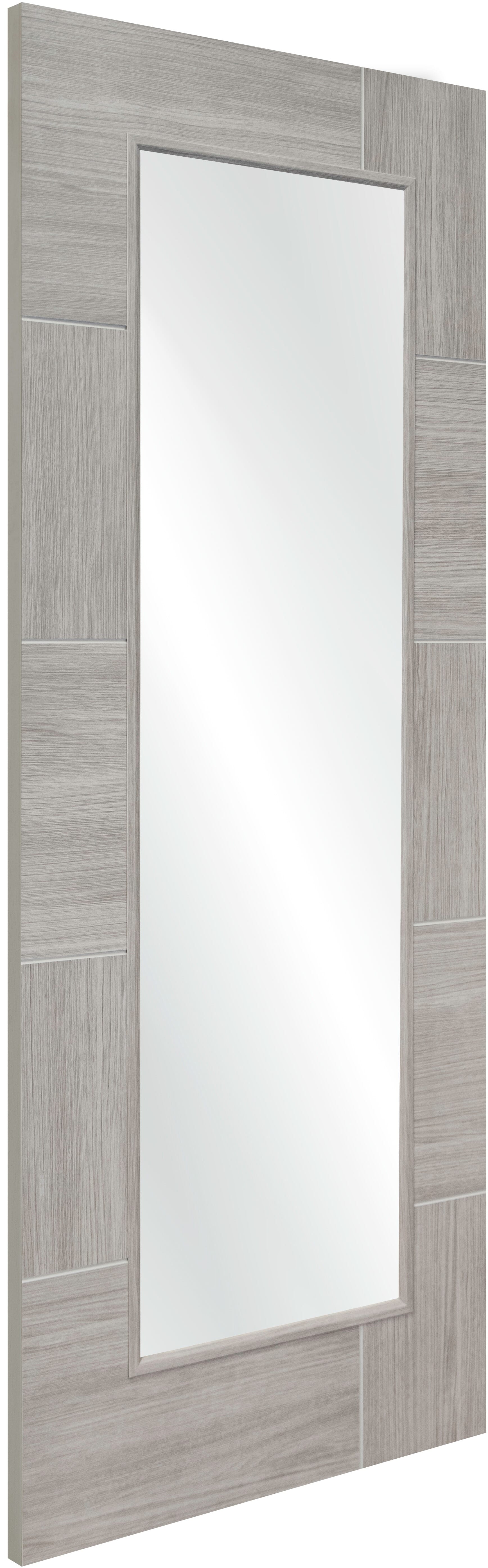 2040 x 926 x 40mm Ravenna White Grey Laminate - Clear Glass Internal ...