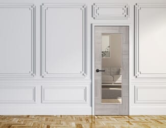 Ravenna White Grey Laminate - Clear Glass Internal Doors