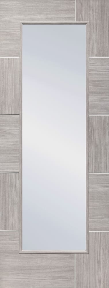 Ravenna White Grey Laminate - Clear Glass Internal Doors