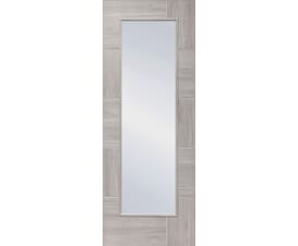 2040 x 726 x 35mm Ravenna White Grey Laminate - Clear Glass Internal Doors