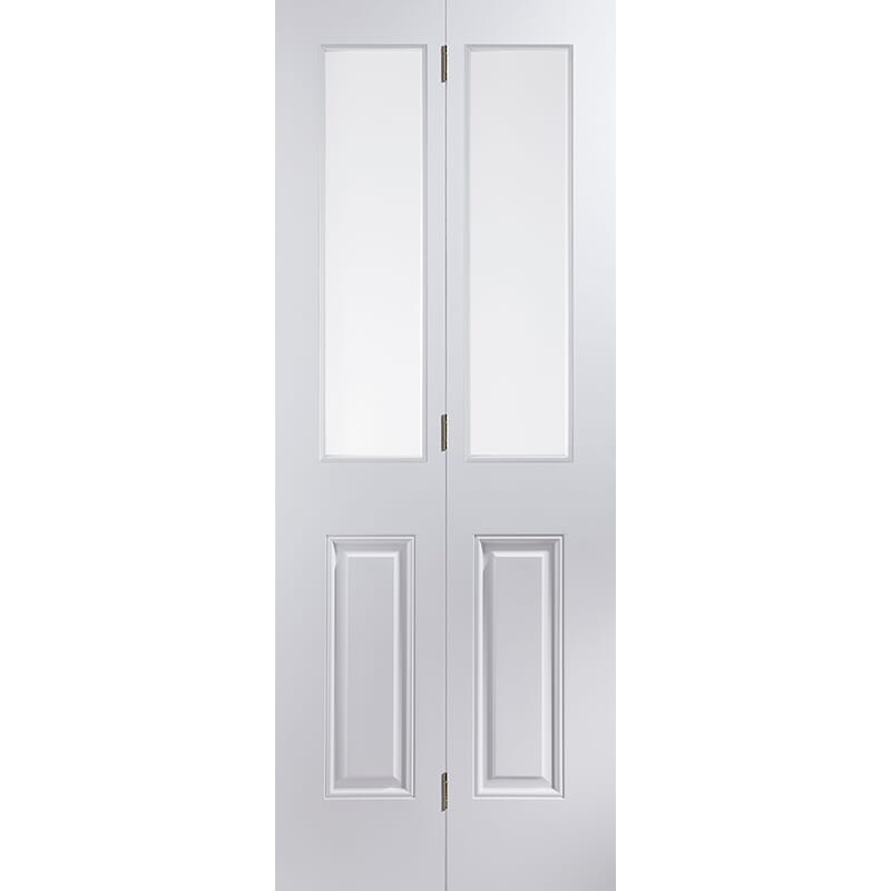 Atherton White Bi-Fold - Clear Glass