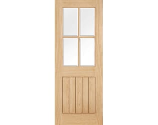 Belize Oak 4L - Clear Bevelled Glass Internal Doors