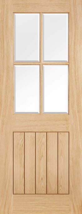 Belize Oak 4L Clear Bevelled Glass Internal Door Set