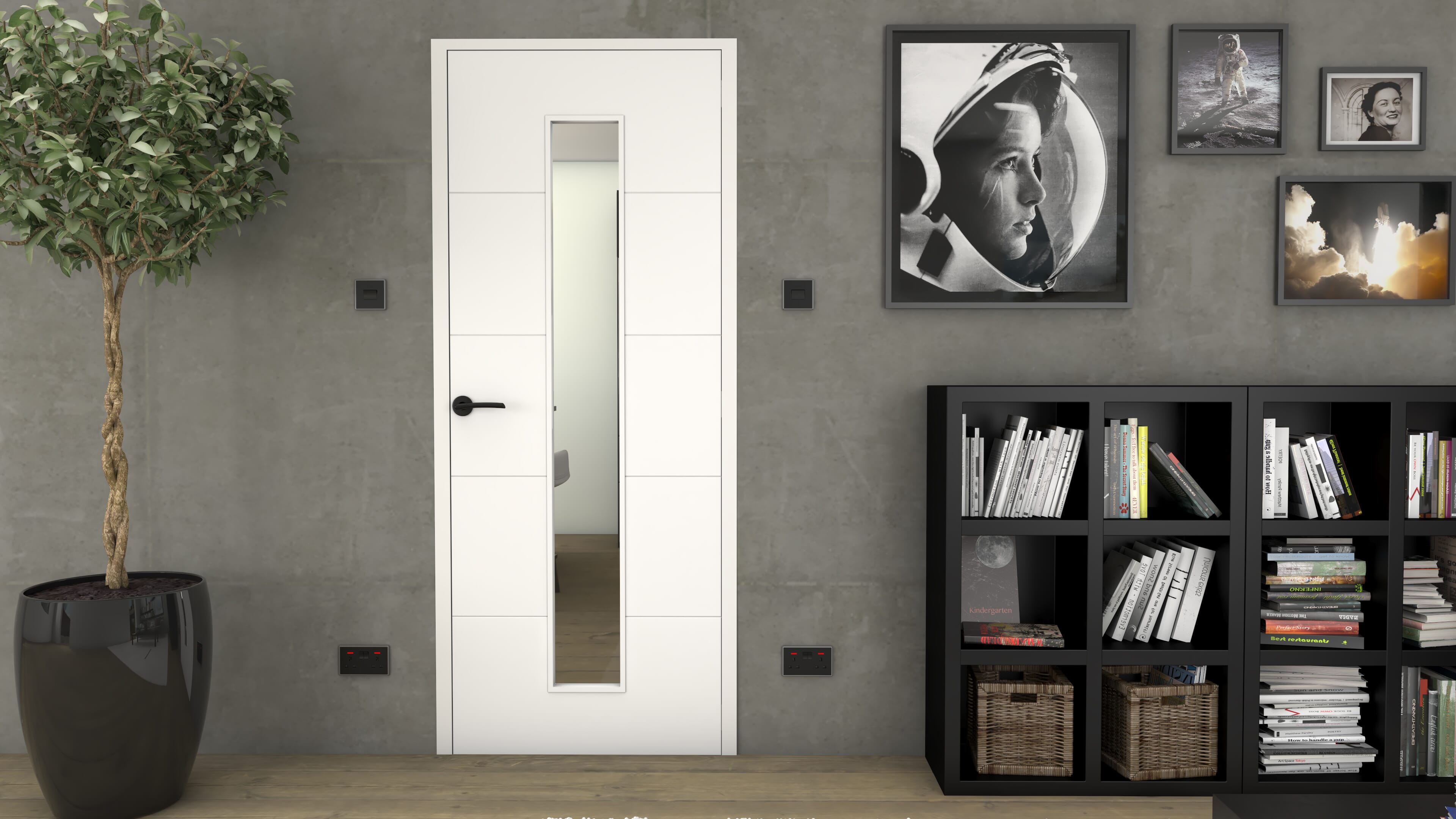 1981 x 838 x 35mm Orta 1L Clear Glazed White Prefinished Internal Doors