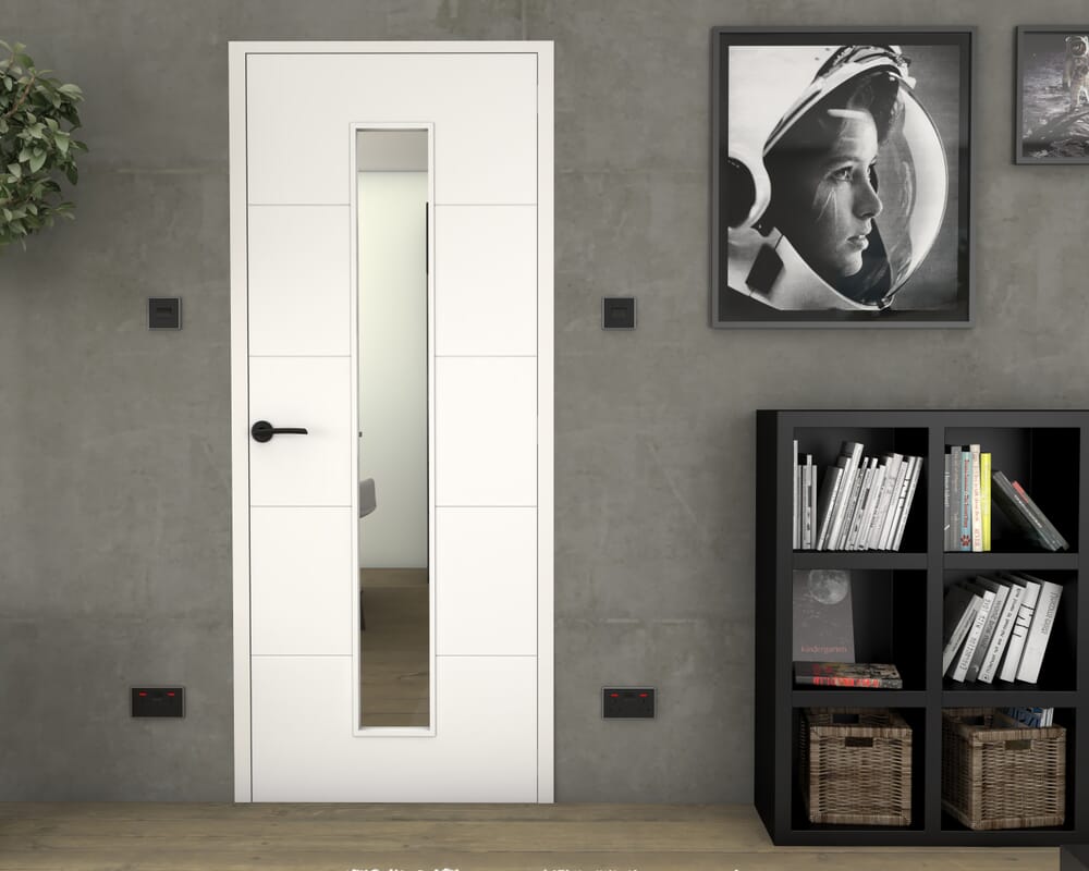 1981 x 838 x 35mm (33") Orta 1L Clear Glazed White Prefinished Internal Doors
