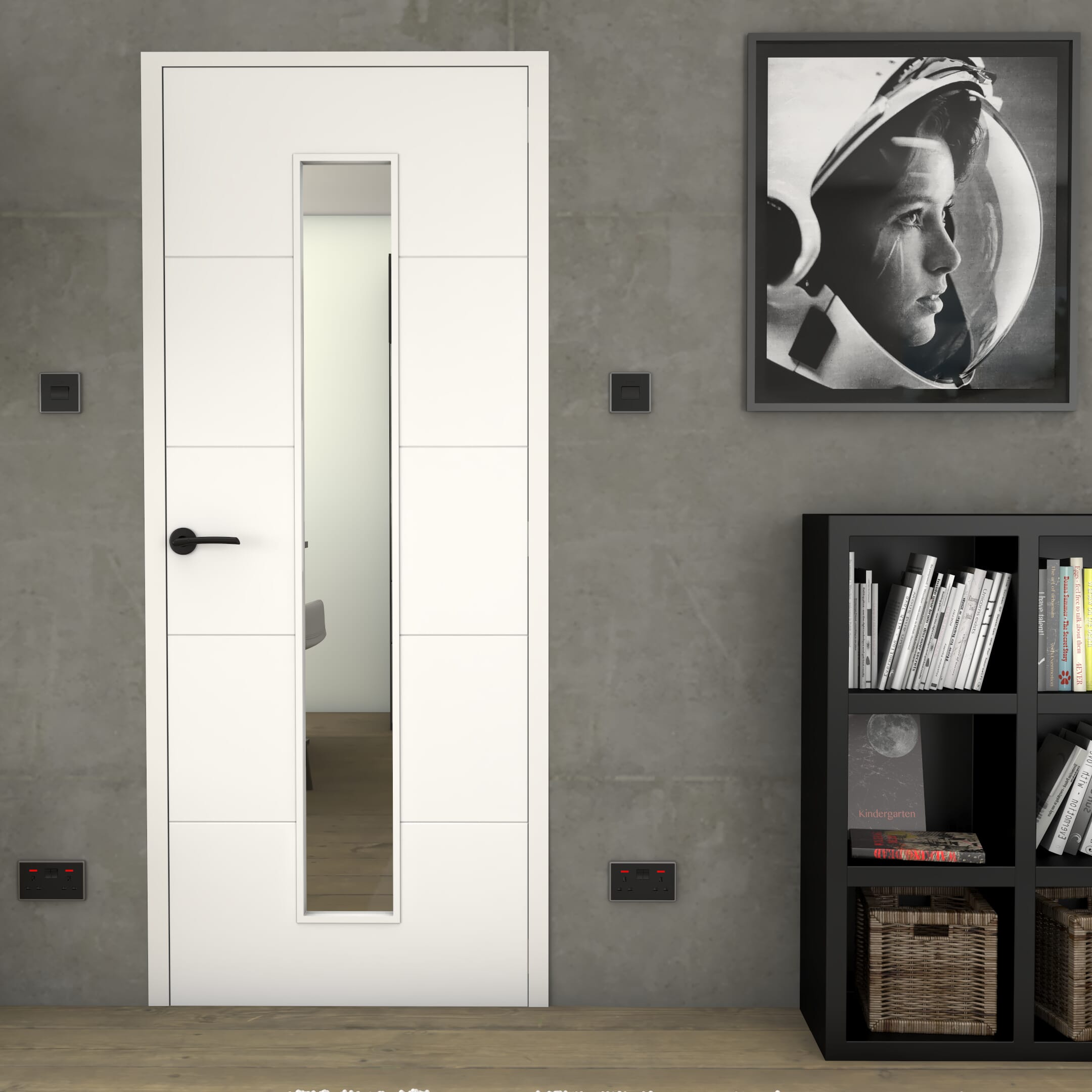 1981 x 838 x 35mm Orta 1L Clear Glazed White Prefinished Internal Doors